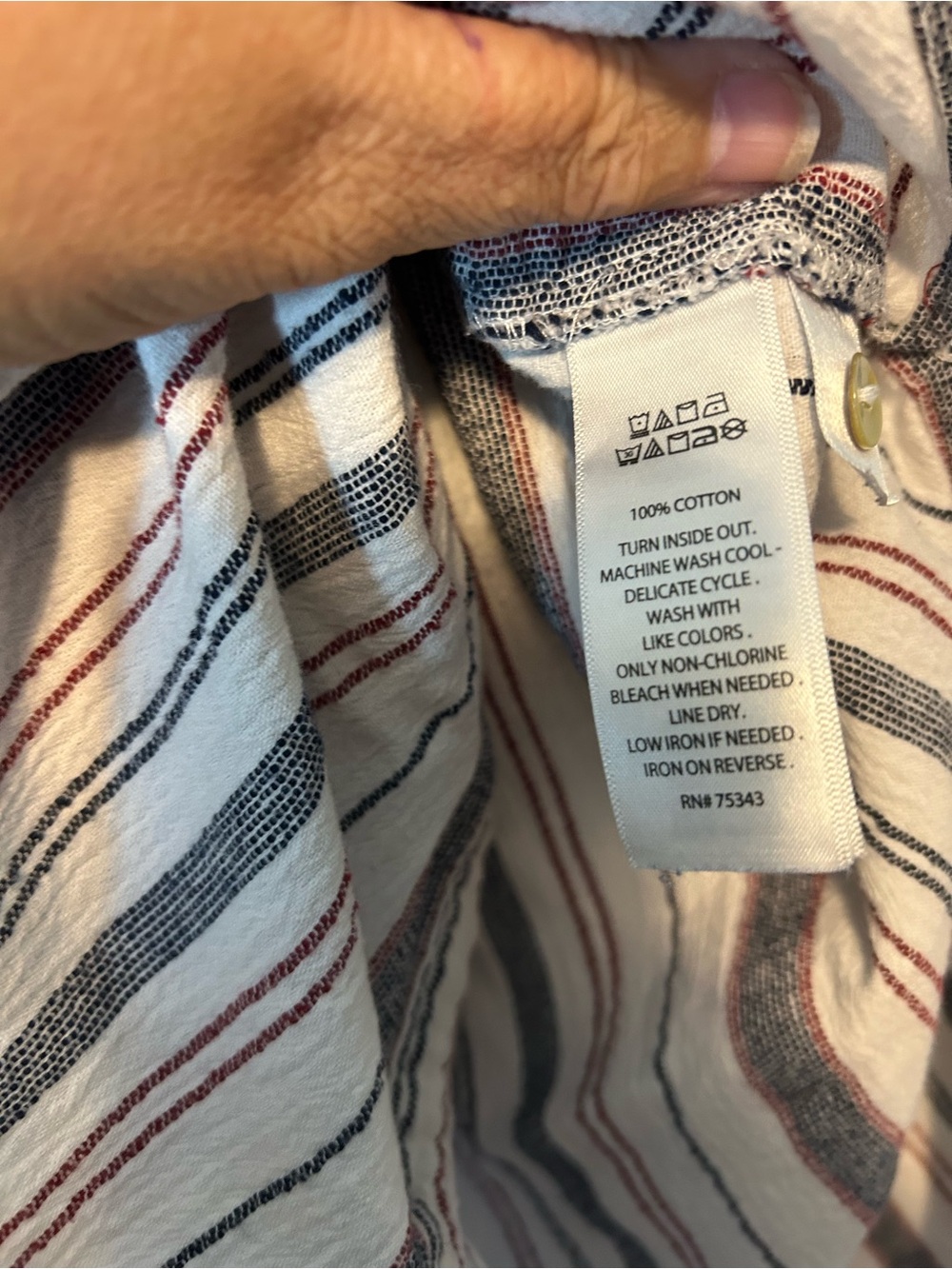 Sigred Olsen Women’s Size Large Sleeved tunic Length Blouse Striped Cotton 76 - Picture 3 of 7